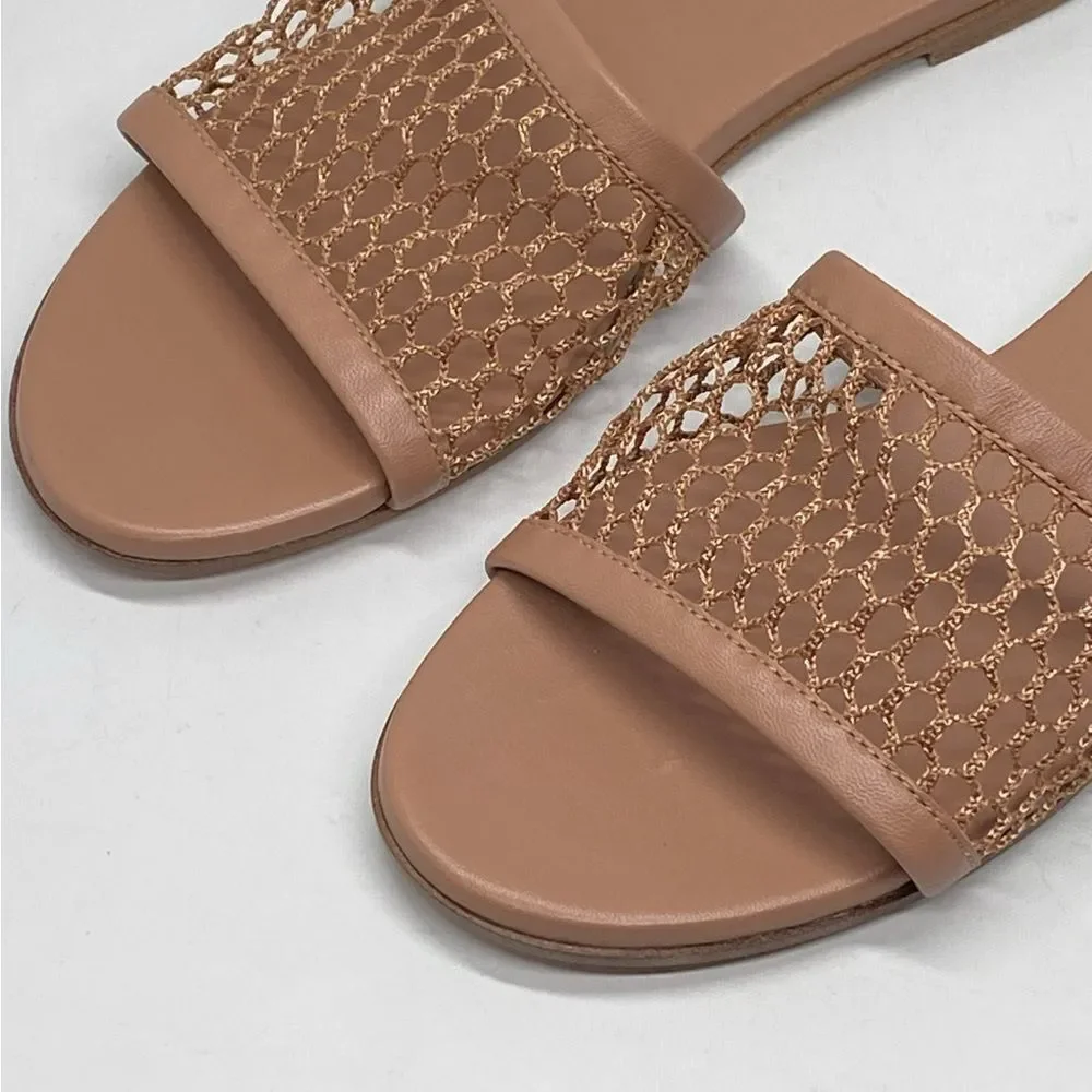 Gianvito Rossi Jamaica Mesh & Leather Slides size 38
